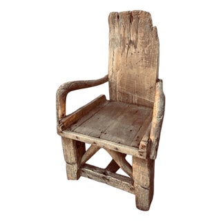 Antique Rustic Armchairs, 1830, Set of 4 For Sale