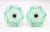 Vintage curtain tiebacks made of green pressed glass in a floral shape and brass hardware. Good condition with surface...