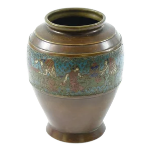 1900 - 1909 Antique Chinese Bronze Expert Cloisonne with Egyptian Design
