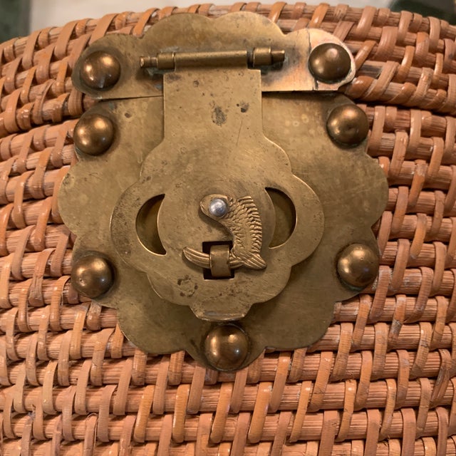 Mid 20th Century Vintage Asian Wicker Basket Purse For Sale - Image 5 of 10