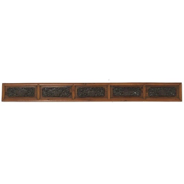 Long Antique Carved Panel in Five Sections For Sale - Image 9 of 9