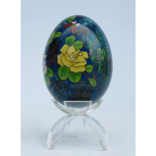 Asian Style Vintage C.1970's Chinoiserie Cloisonne Egg For Sale - Image 4 of 13