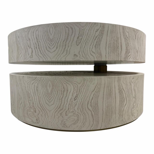 Ivory Ashley Childers for Global Views Pivot Cocktail Table in White Cerused Ash Burl For Sale - Image 8 of 10
