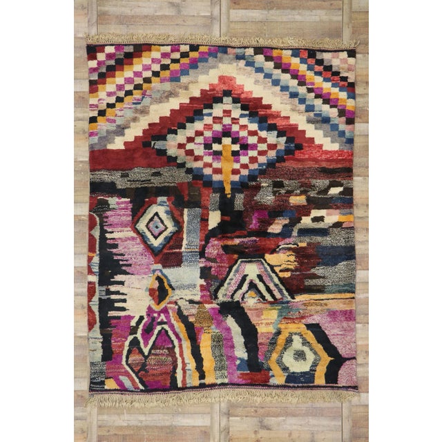 Brick Red Beni Mrirt Moroccan Rug, 08'09 X 11'01 For Sale - Image 8 of 9