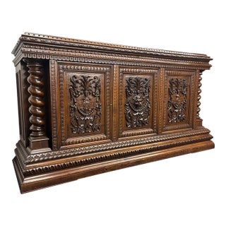 Antique French Renaissance Carved Sideboard For Sale