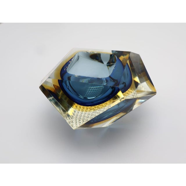 Murano Glass Diamond Ashtray by Flavio Poli for Seguso, 1960s, in Worn conditions. Designed 1960 to 1969 I have official...