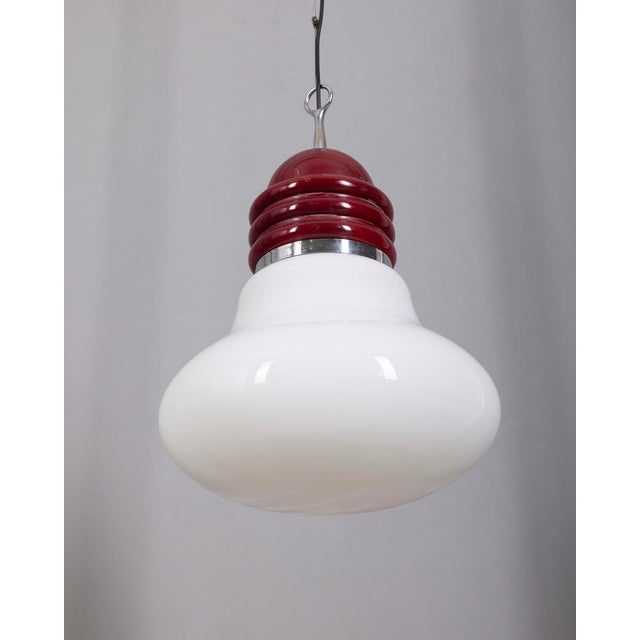 Vintage Glass and Metal Arianna Pendant Lamp by Piero Brombin for Artemide, 1970s For Sale - Image 3 of 9