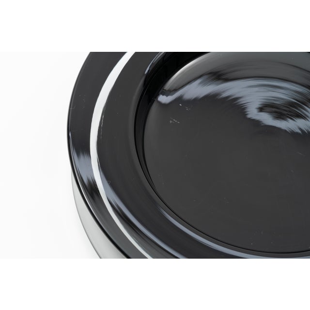 Large Black Blown Glass Double-Edged Dish by Renato Anatra, circa 1980 For Sale In Los Angeles - Image 6 of 11