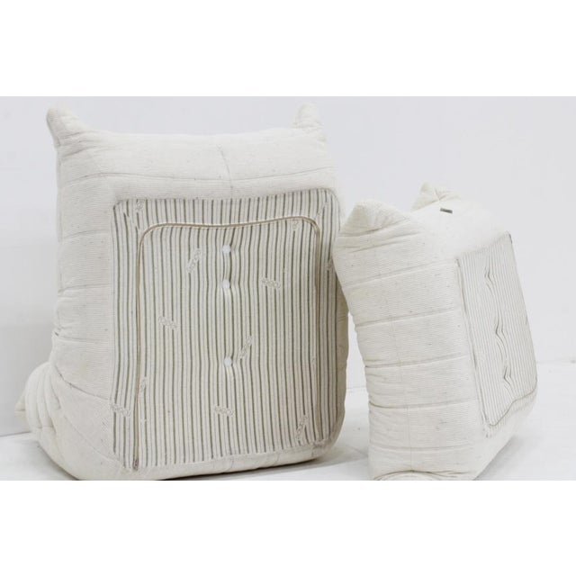 Set of Vintage Togo Chair with Ottoman by Michel Ducaroy for Ligne Roset, 1980s For Sale - Image 13 of 14