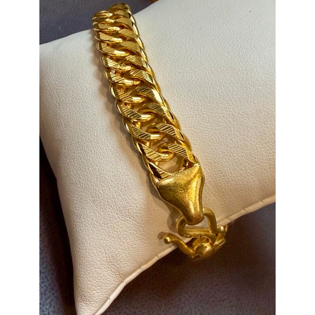 Gold Link 24 Karat Pure Yellow Gold Solid Bracelet, 73 Gm, Unisex , 8 Inch For Sale - Image 8 of 12