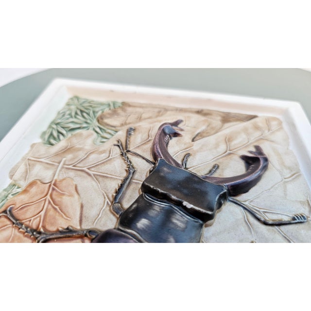 Ceramic tile, stag, by Staffan Johnsson for the Swedish company Jie Gantofta, 1980s., dimensions: height 20.5 cm, width 17...
