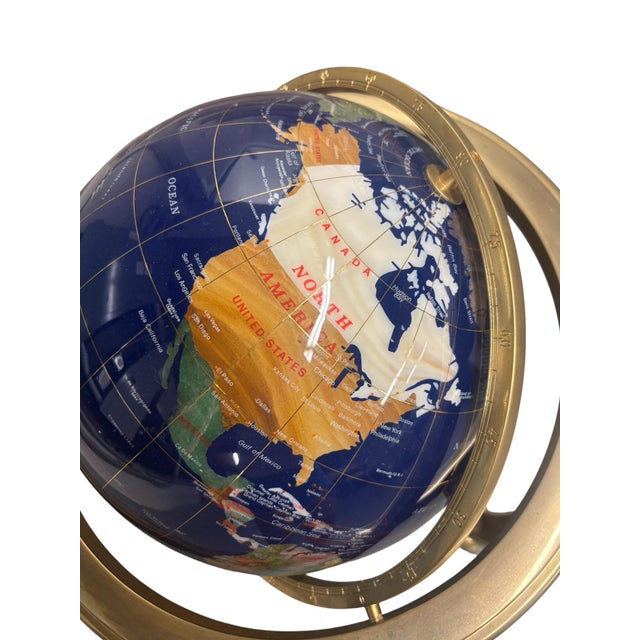 Postmodern Alexander Kalifano Gemstone on Brass Tripod Stand For Sale - Image 3 of 6