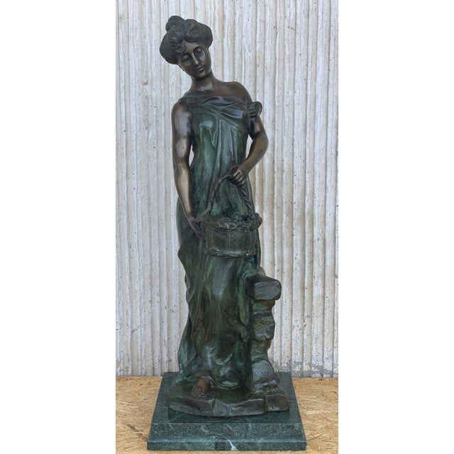 20th Cast Bronze Statue of a Nymph Signed by Ferdinando De Luca, Italy For Sale - Image 13 of 13
