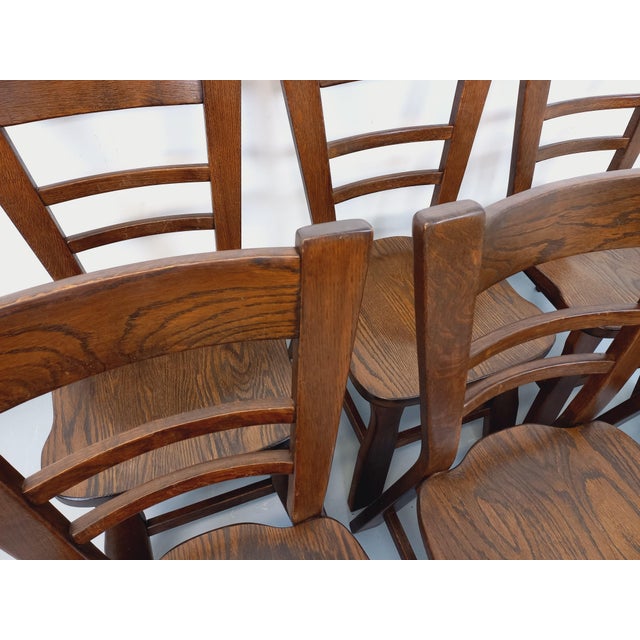 Wood Vintage Brutalist Oak Chairs, 1960s, Set of 6 For Sale - Image 7 of 18