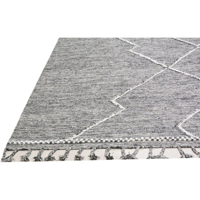 Moroccan Zanafi Hand Knotted Wool Rug,8'X10' For Sale - Image 4 of 5