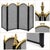 A sophisticated vintage fireplace screen with a dramatic architectural presence. The piece features a multi-panel folding...