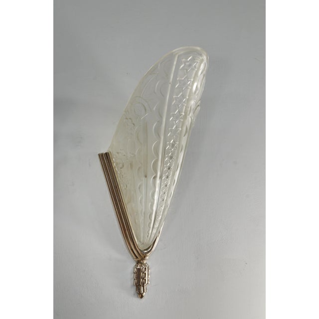 1930s Pair of French Art Deco Slip Shade Wall Sconces by Donna Paris 1930s - 2 Pairs Available For Sale - Image 5 of 10