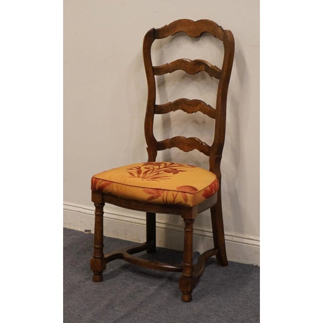 Late 20th Century Vintage Antique Country French Style Ladderback Dining Side Chair For Sale - Image 5 of 11
