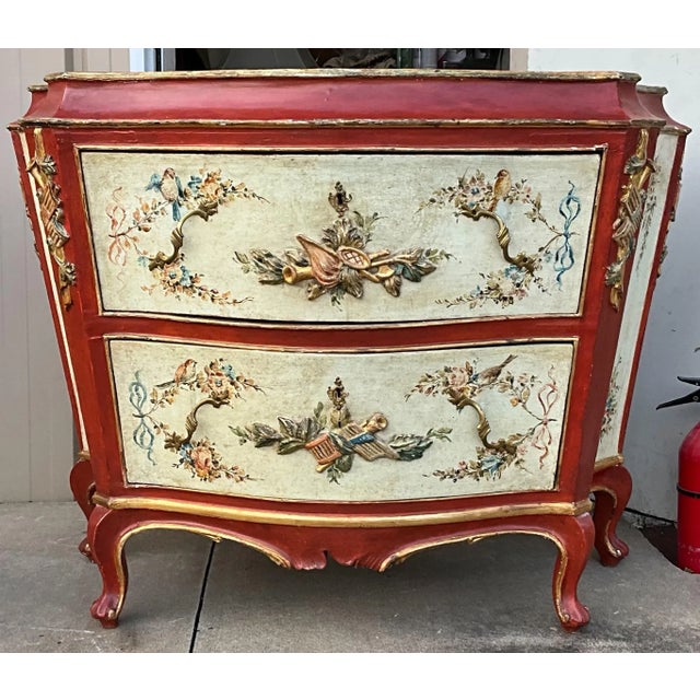 19th-C. Hand Painted and Carved Venetian Commode or Chest For Sale - Image 9 of 9