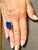13 Ct Emerald cut Natural Lapis Lazuli Ring in 14 Kt Yellow Gold, Estate Size 8 For Sale - Image 11 of 18