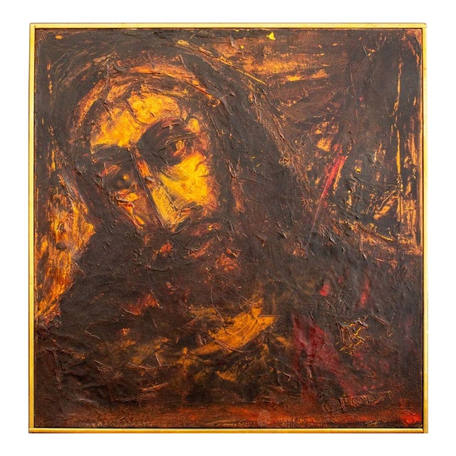 Joachim Probst "Christ" Oil on Canvas, 1955 For Sale