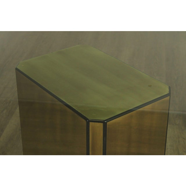 Mastercraft Hollywood Regency Brass and Glass Pedestal Dining Table For Sale - Image 9 of 18
