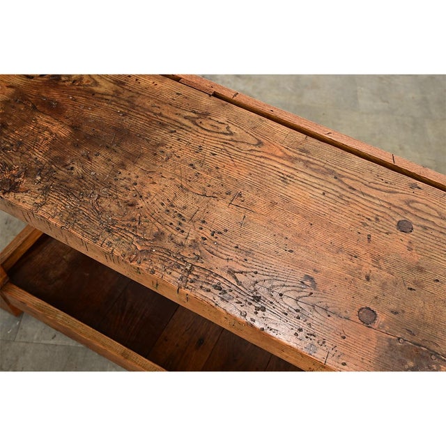 French 19th Century Solid Oak Workbench For Sale - Image 11 of 13