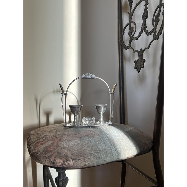 1960s Vintage Silver Plated Egg Holders with Spoons, 1960s, Set of 6 For Sale - Image 5 of 8