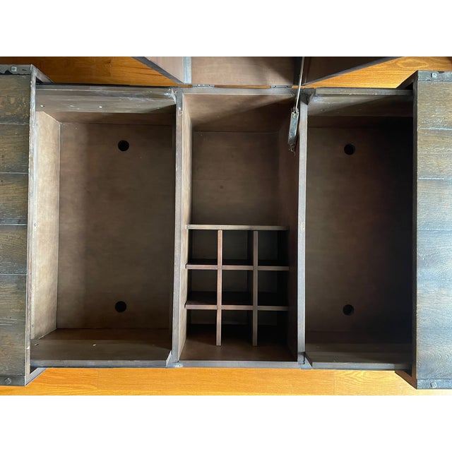 Wood Horchow Rustic Mocha Oak Trunk Coffee Table For Sale - Image 7 of 13