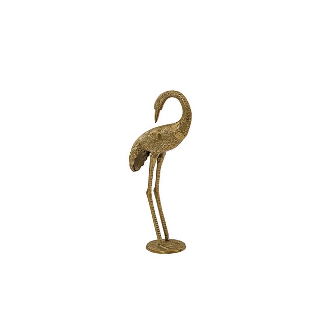 Vintage 24" Bronze & Brass Casted Mid-Century Chinoiserie Cranes For Sale - Image 9 of 12