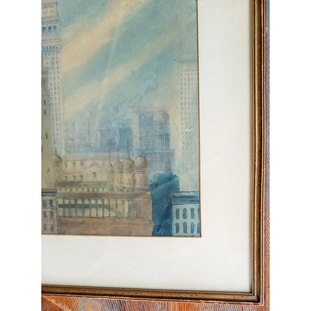 1930s 1930's Architectural Watercolor Study Painting of New York City For Sale - Image 5 of 12