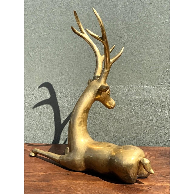 Vintage Brass Deer Sculpture For Sale In West Palm - Image 6 of 16
