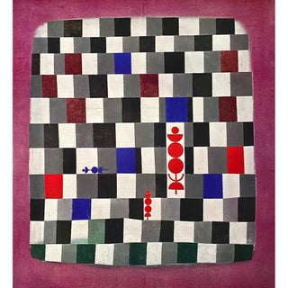 1960s “About Checkers” Offset Lithograph After Paul Klee by Shorewood Publishers For Sale