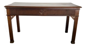 18th Century George III Mahogany Console Table With Later Carving