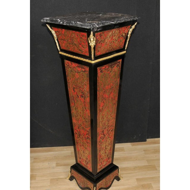 Louis XV Boulle Pedestal Stands with Buhl Inlay, Set of 2 For Sale - Image 3 of 7