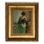 Portrait of Woman in Black and Green Dress Print on Canvas 8x10" Framed For Sale