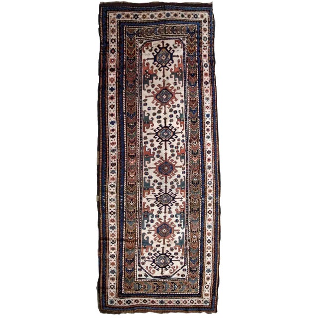 Textile Late 19th Century Antique Handmade Caucasian Kazak Rug For Sale - Image 7 of 7