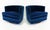 Luxurious pair of swivel lounge chairs freshly upholstered in a blue velvet. Attributed to Harvey Probber. They feature a...