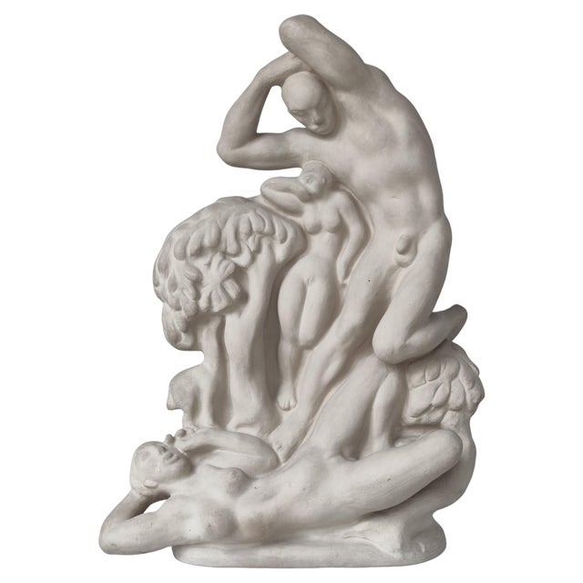 Art Nouveau Zeus & Io Sculpture in Terracotta by Kai Nielsen for Kähler, Denmark, 1922 For Sale