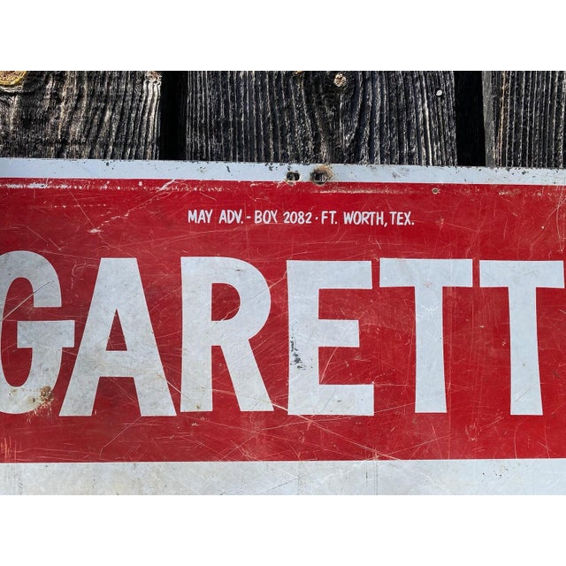 Large Metal Tobacco Sign -- Large Metal Sign -- Cigarette Metal Sign - Large Cigarette Metal Sign - Vintage Advertisement - Texas Metal Sign For Sale In Portland, ME - Image 6 of 11