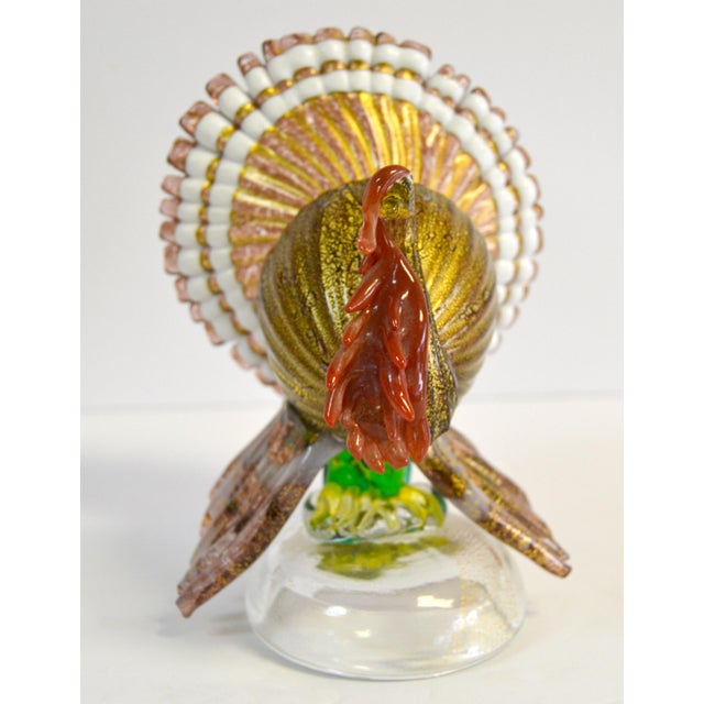 1970s Alfredo Barbini Manner Colorful Murano Style Art Glass Turkey Figurine Italy For Sale - Image 12 of 12