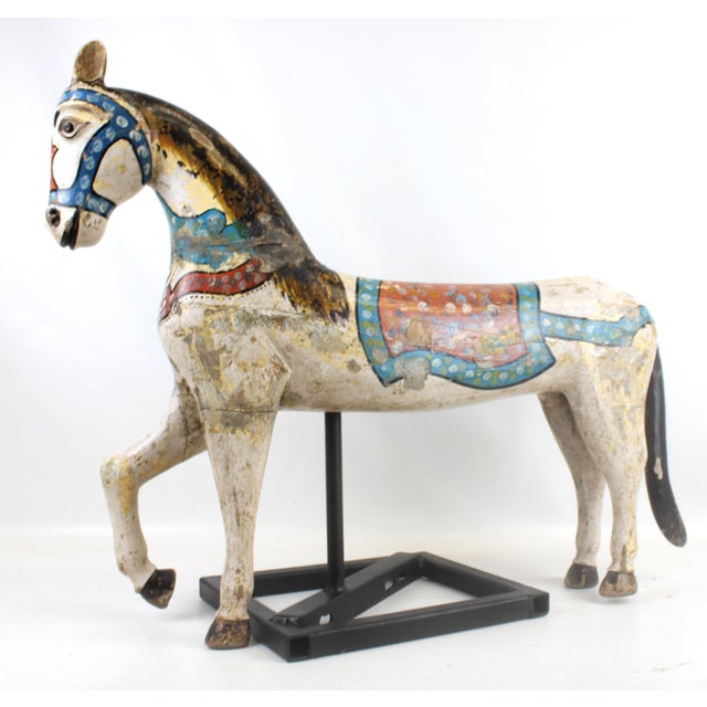 Carousel Horse With Detachable Metal Stand For Sale - Image 4 of 17