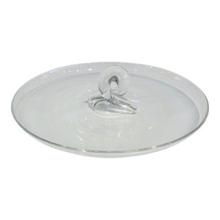 Stueben Crystal Platter With Handle For Sale