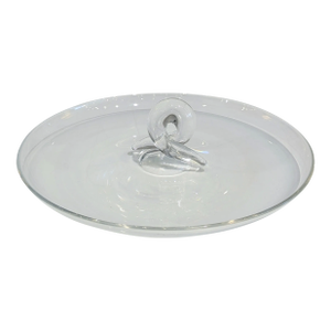 Stueben Crystal Platter With Handle
