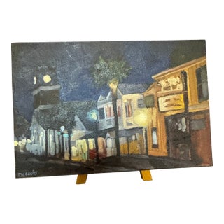 Sharon McGauley Original Signed Oil Painting "Captain Tony's" Tiny Painting Project For Sale