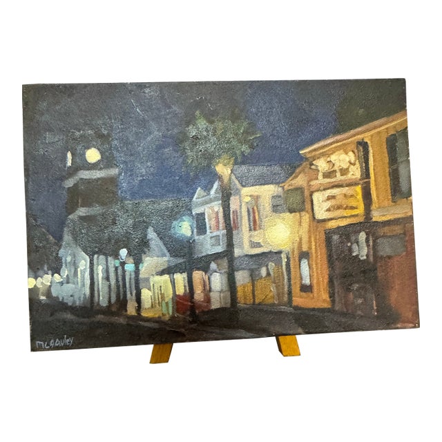 Sharon McGauley Original Signed Oil Painting "Captain Tony's" Tiny Painting Project For Sale