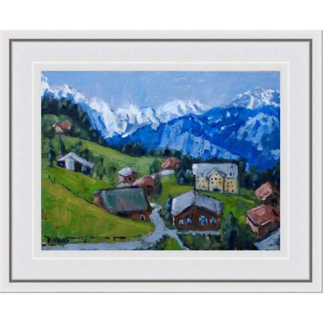 "Swiss Alps, Switzerland" Contemporary Landscape Oil Painting For Sale - Image 11 of 12