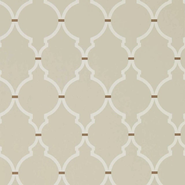Sanderson Empire Trellis Wallpaper in Linen/Cream - a Sample For Sale