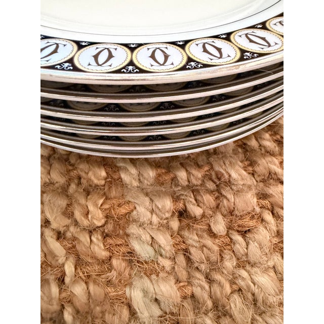 1980s Contemporary Black, Gold & Silver Dinner Plates For Sale - Image 4 of 5