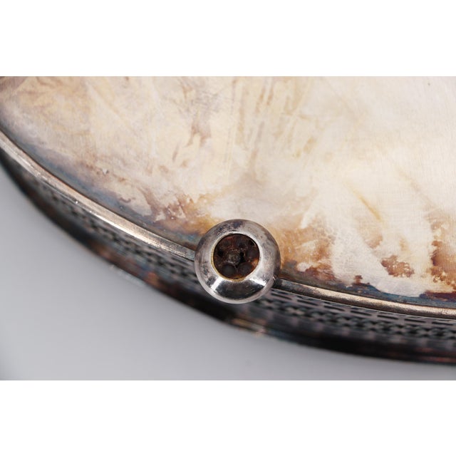 1940s Barker Ellis Large Silver Plate Footed Serving Tray, English For Sale - Image 15 of 18